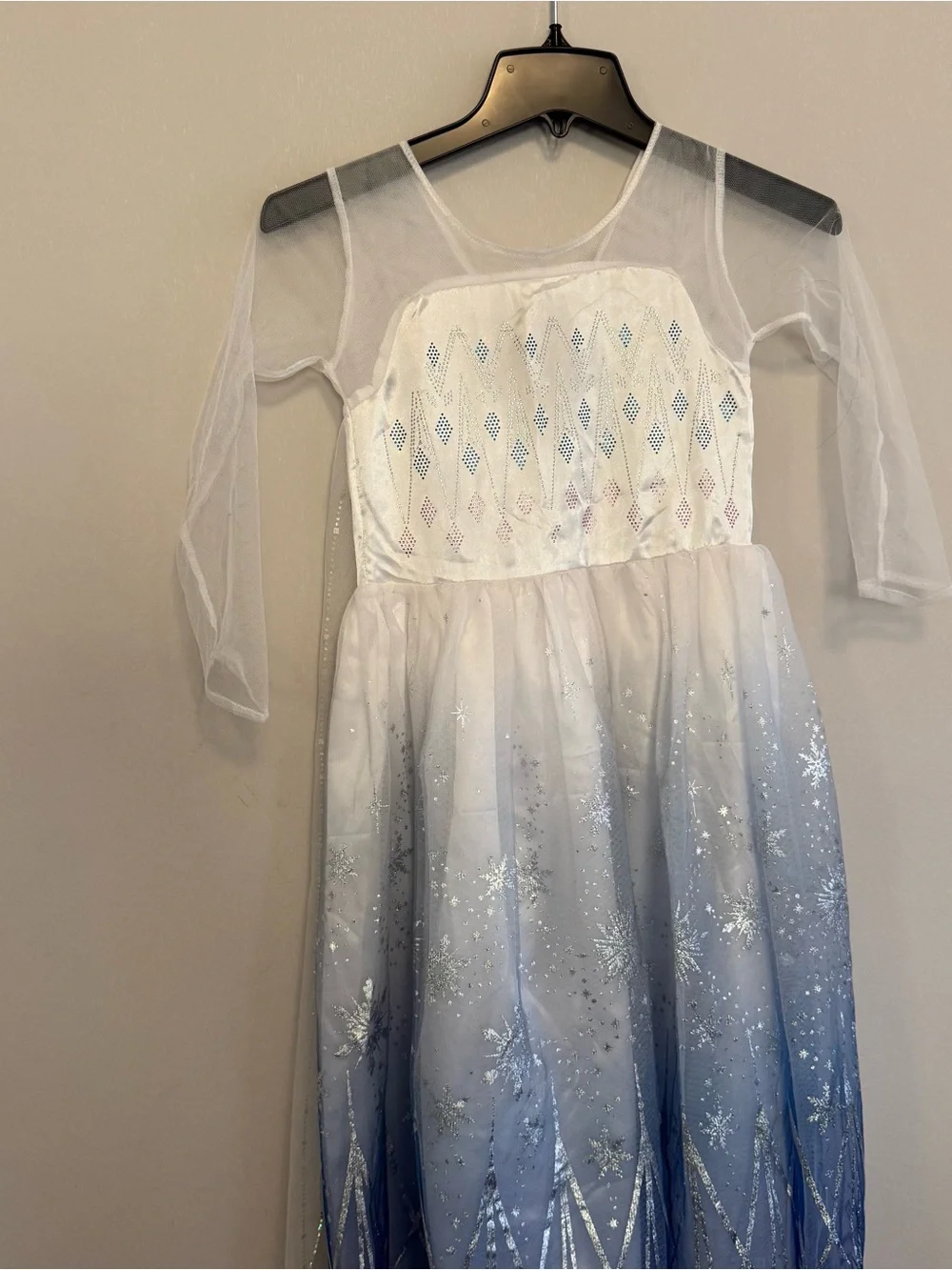 Elsa Like little Girl dress Light Blue Satin-Look cape- little girl size 7